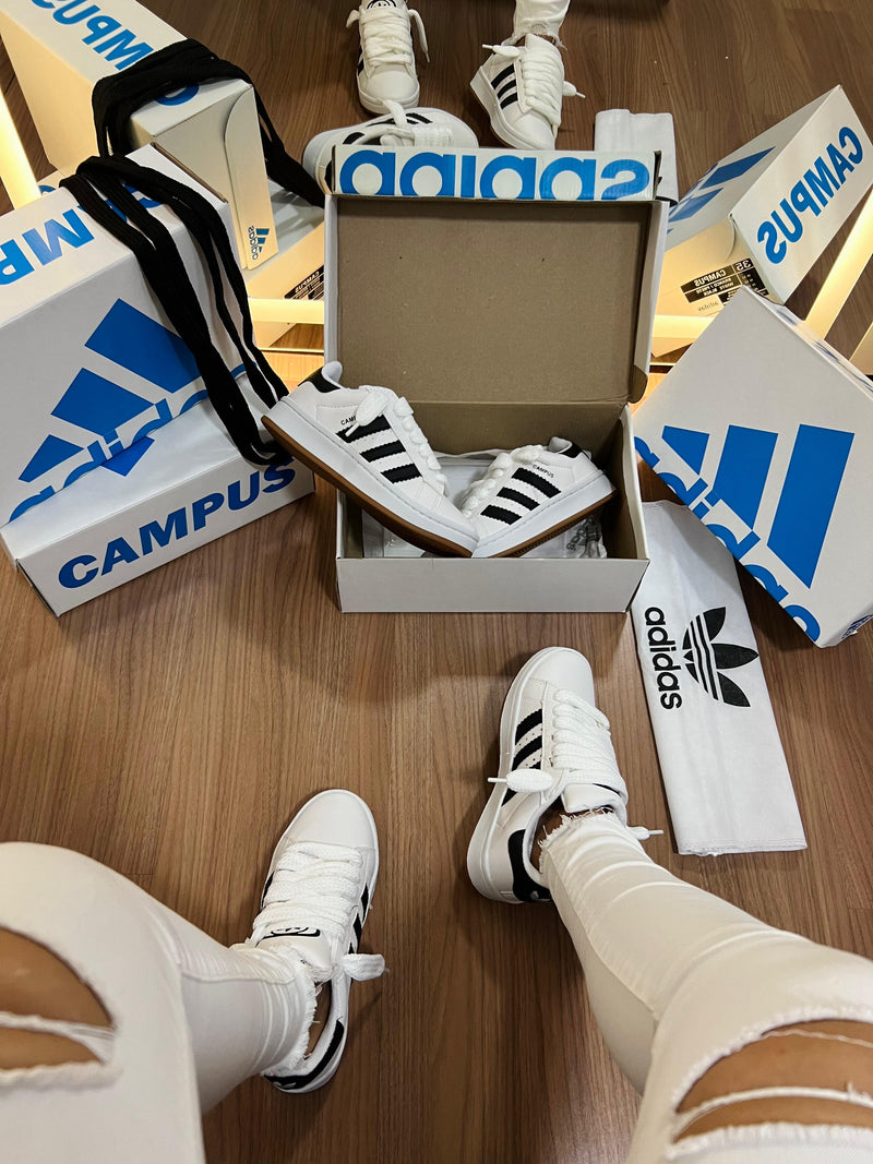 Tênis Adidas Campus - branco/preto