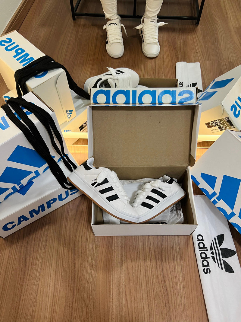 Tênis Adidas Campus - branco/preto