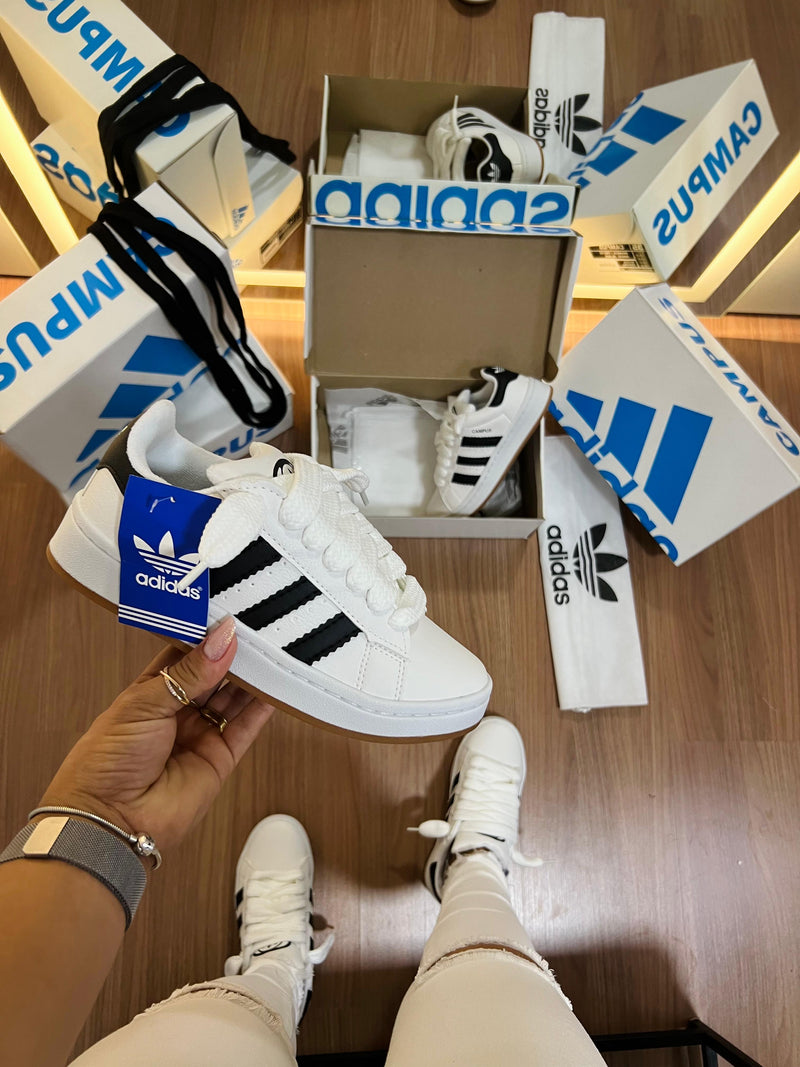 Tênis Adidas Campus - branco/preto