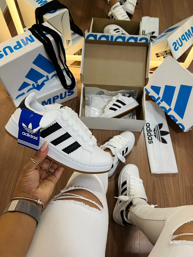 Tênis Adidas Campus - branco/preto