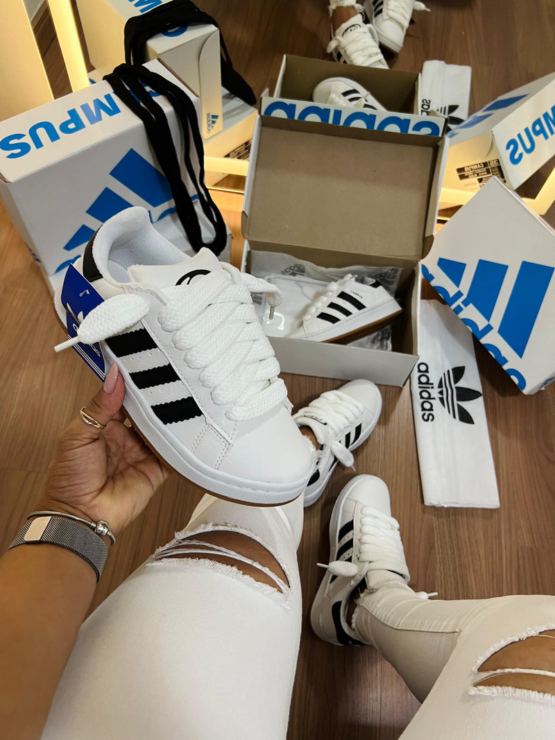 Tênis Adidas Campus - branco/preto